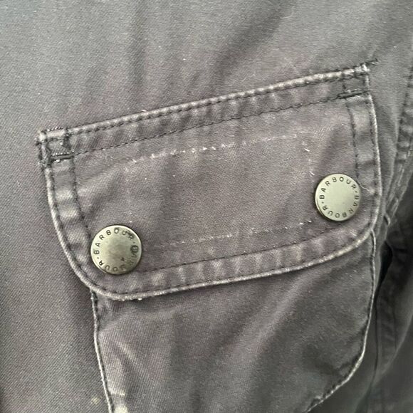 Barbour Utility Jacket Belted Gray Navy L2051 US4 - Picture 10 of 10